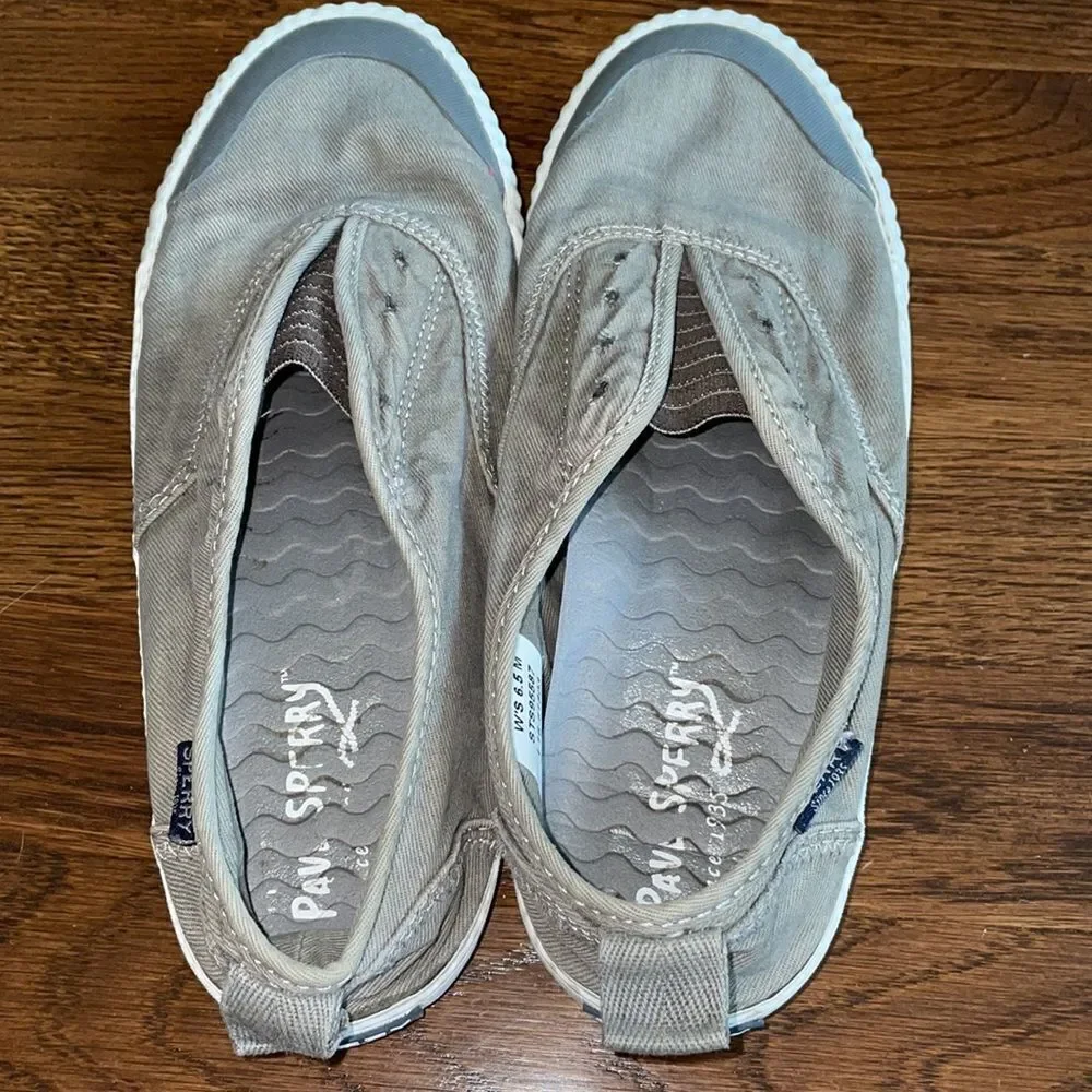 Sperry‎ gray slip on no lace up sneakers